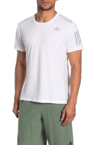 Imbracaminte barbati adidas own the run 3-stripes short sleeve t-shirt white