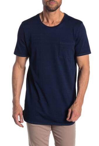 Imbracaminte barbati ag solid pocket short sleeve t-shirt indigo knit two