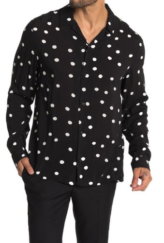 Imbracaminte barbati allsaints pozere long sleeve button front tailored shirt black