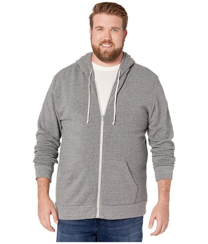 Imbracaminte barbati alternative apparel big amp tall rocky eco fleece zip hoodie eco grey
