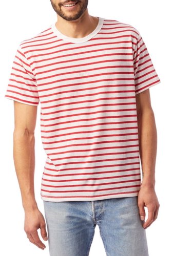 Imbracaminte barbati alternative apparel eco stripe crew t-shirt red rivier