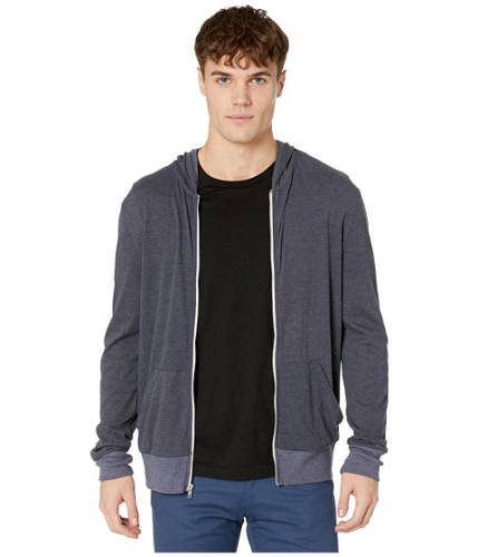 Imbracaminte barbati alternative apparel printed ls zip hoodie navy classic herringbone