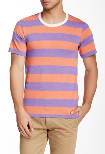 Imbracaminte barbati alternative apparel striped crew neck tee eco true orange