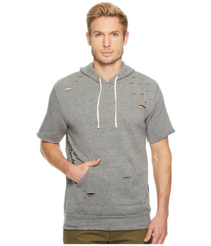Imbracaminte barbati alternative apparel super distressed baller hoodie eco grey
