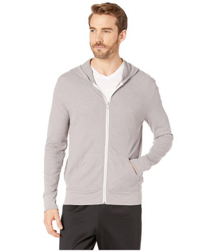 Imbracaminte barbati alternative apparel vintage thermal full zip hoodie smoke grey
