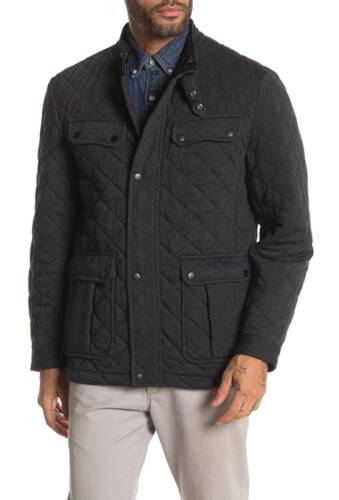 Imbracaminte barbati bagatelle leather quilted knit utility jacket charcoal