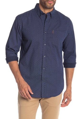 Imbracaminte barbati ben sherman checker dots print classic fit shirt navy blaze