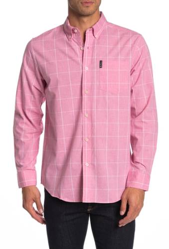 Imbracaminte barbati ben sherman long sleeve windowpane union fit shirt pink