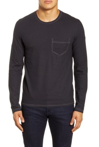 Imbracaminte barbati billy reid contrast stitch pocket long sleeve t-shirt navy