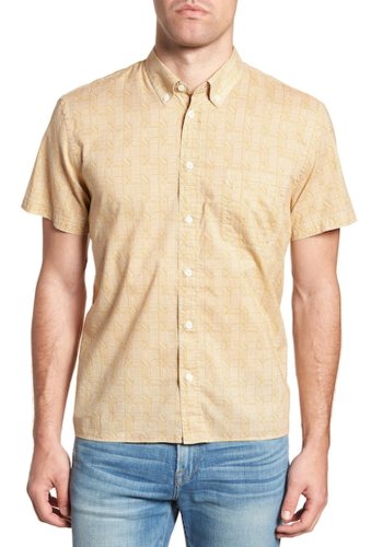 Imbracaminte barbati billy reid leo standard fit short sleeve sport shirt mustard docks