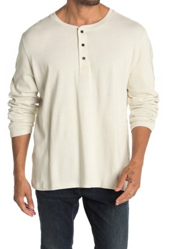 Imbracaminte barbati billy reid solid ribbed long sleeve henley natural