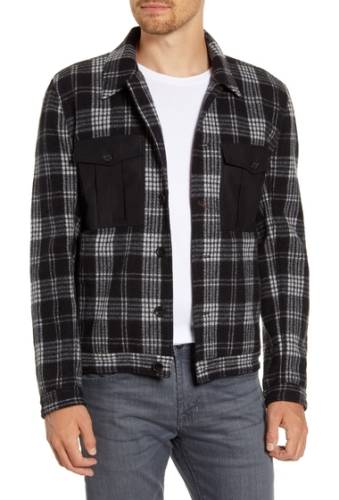 Imbracaminte barbati billy reid standard fit plaid button-up flannel trucker jacket black