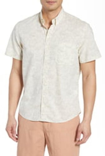 Imbracaminte barbati billy reid tuscumbia floral short sleeve regular fit cotton shirt cream