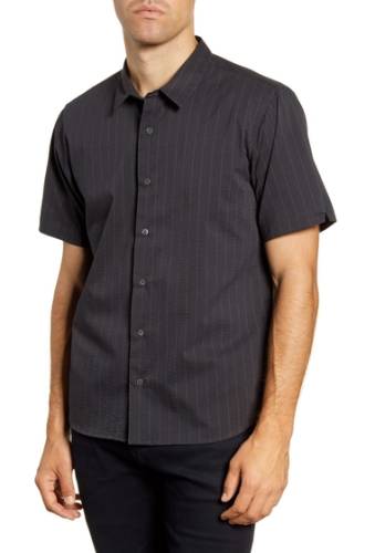 Imbracaminte barbati bldwn arellano slim fit stripe seersucker short sleeve button-up sport shirt black
