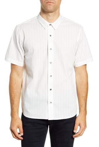 Imbracaminte barbati bldwn arellano slim fit stripe seersucker short sleeve button-up sport shirt white