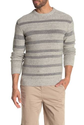 Imbracaminte barbati bldwn gilpin stripe linen blend crewneck sweater lt grey melange st