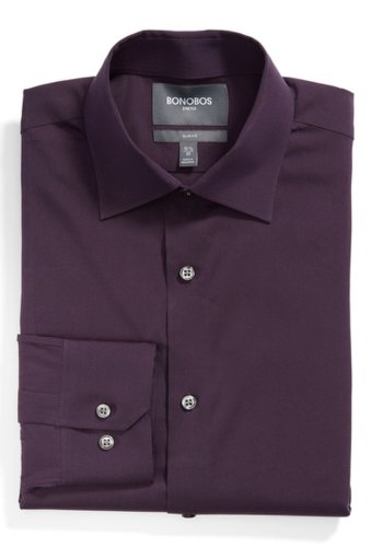 Imbracaminte barbati bonobos solid trim fit shirt solid dark purple
