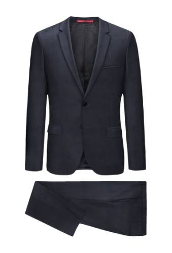 Imbracaminte barbati boss blue sharkskin two button notch lapel suit bright blue