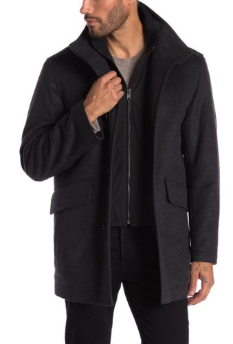 Imbracaminte barbati boss coxtan wool blend regular fit coat charcoal