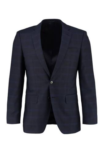 Imbracaminte barbati boss genius blue plaid wool sportscoat open blue