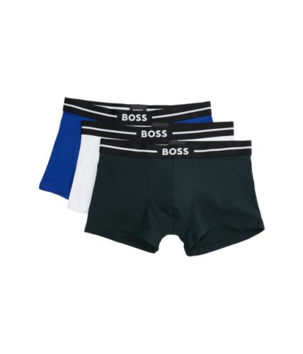 Imbracaminte barbati boss hugo boss 3-pack bold logo trunks dark greenwhitebright blue