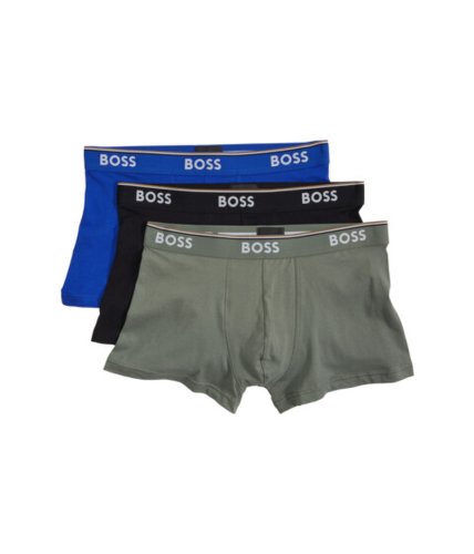 Imbracaminte barbati boss hugo boss 3-pack multicolor bold logo trunks sage greenblackbright blue