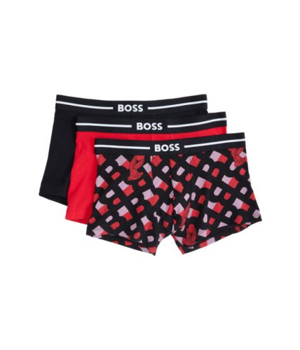 Imbracaminte barbati boss hugo boss looney bold 3-pack trunks bright red bunnybright redblack
