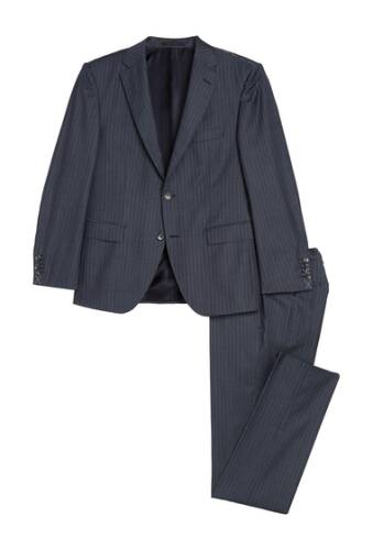 Imbracaminte barbati boss jarrod blue pinstripe two button notch lapel wool suit open blue