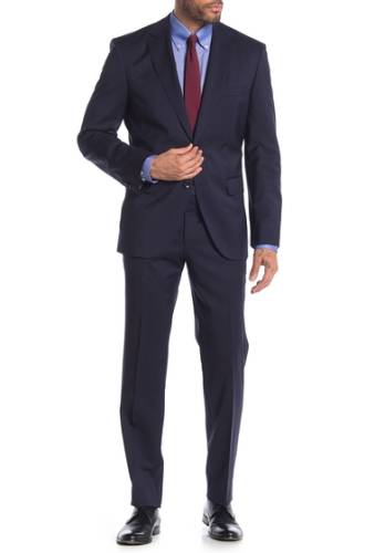 Imbracaminte barbati boss johnston lenon dark blue solid two button notch lapel virgin wool regular fit suit dk bu