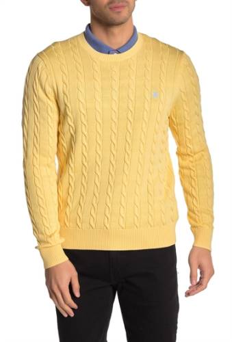 Imbracaminte barbati brooks brothers cable knit crew neck sweater goldfinch