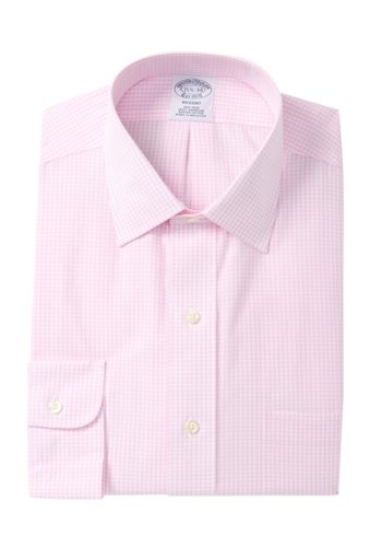 Imbracaminte barbati brooks brothers checkered long sleeve regent fit shirt pink