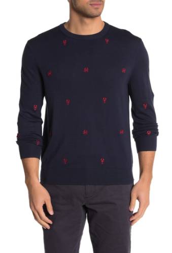 Imbracaminte barbati brooks brothers critter embroidered crew neck sweater navy critters