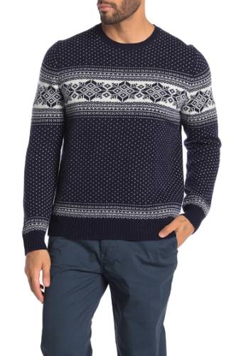 Imbracaminte barbati brooks brothers holiday fairisle wool blend sweater navy snowflake