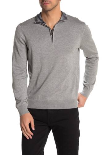 Imbracaminte barbati brooks brothers lightweight jersey half zip sweater grey