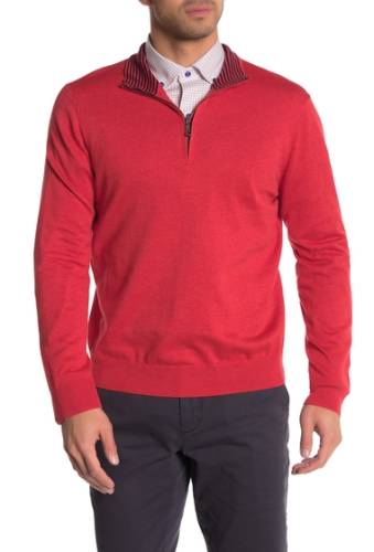 Imbracaminte barbati brooks brothers lightweight jersey half zip sweater redhthr