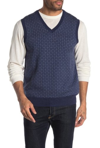 Imbracaminte barbati brooks brothers merino wool micro print vest blue menswear pattern