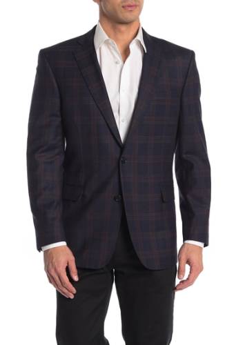Imbracaminte barbati brooks brothers navy plaid two button notch lapel wool blend suit separate blazer navyticwp