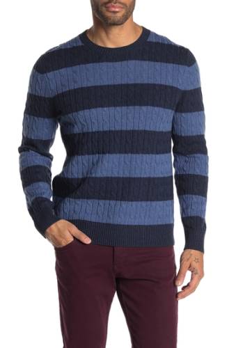 Imbracaminte barbati brooks brothers wool blend stripe sweater tonal navy stripe