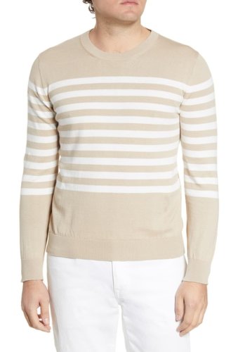 Imbracaminte barbati bugatchi breton stripe sweater sand