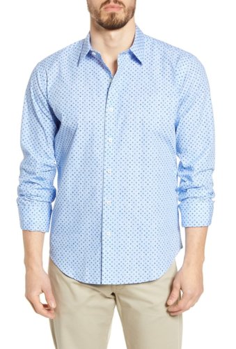 Imbracaminte barbati bugatchi shaped fit floral button-up shirt classic blue
