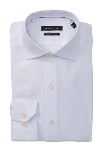 Imbracaminte barbati bugatchi solid shaped fit dress shirt white