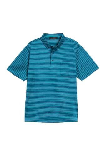 Imbracaminte barbati bugatchi stripe knit polo shirt aqua