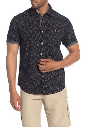 Imbracaminte barbati burnside patterned short sleeve regular fit shirt black