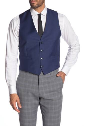 Imbracaminte barbati calvin klein blue twill slim fit wool suit separate vest blue
