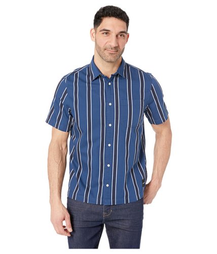 Imbracaminte barbati calvin klein gradient stripe short sleeve shirt estate blue