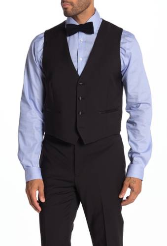Imbracaminte barbati calvin klein plain black slim fit suit separate vest black