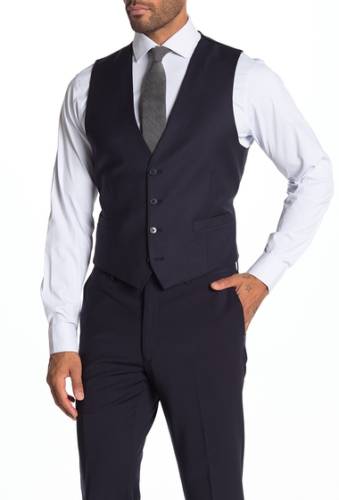 Imbracaminte barbati calvin klein plain navy slim fit suit separate wool blend vest navy