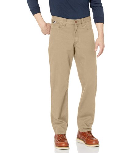 Imbracaminte barbati carhartt flame-resistant rugged flexreg relaxed fit canvas five-pocket work pants dark khaki