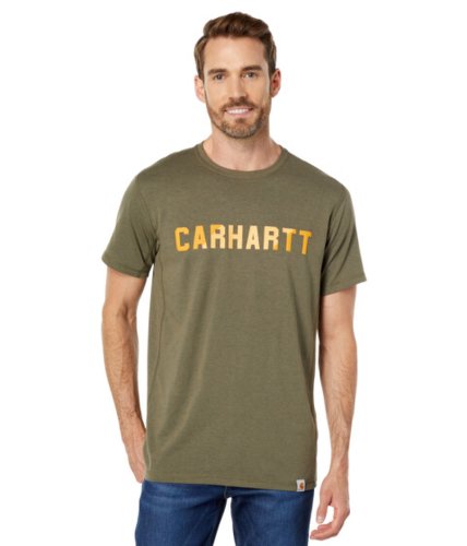 Imbracaminte barbati carhartt force relaxed fit midweight short sleeve block logo graphic t-shirt basil heather