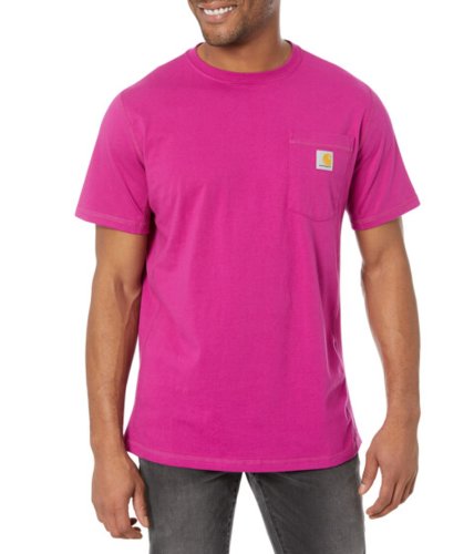 Imbracaminte barbati carhartt force relaxed fit midweight short sleeve pocket tee magenta agate